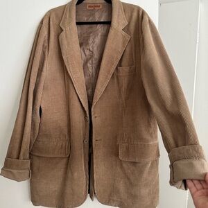 Machine Corduroy Blazer in Warm Brown
